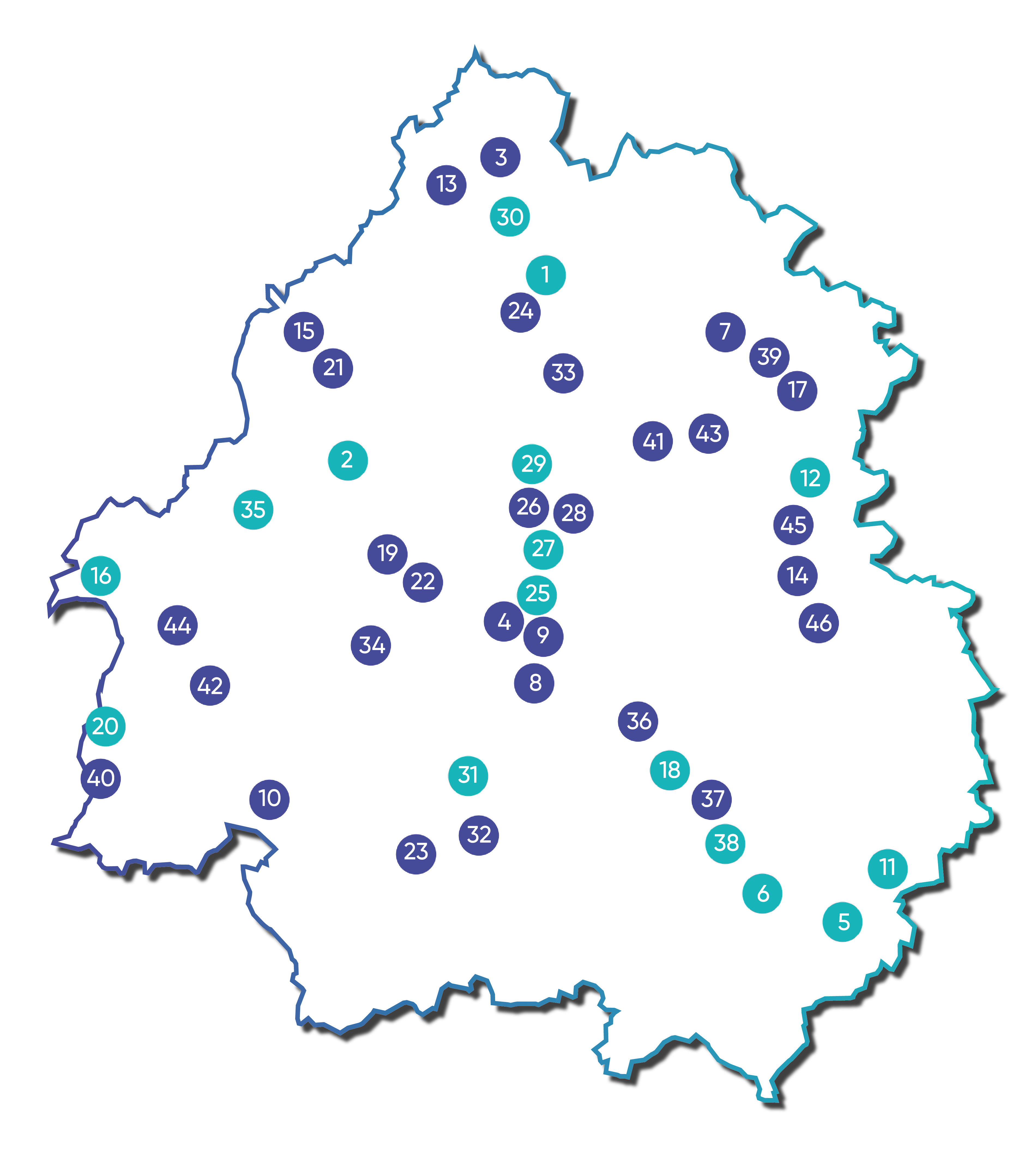carte dordogne des 46 clubs